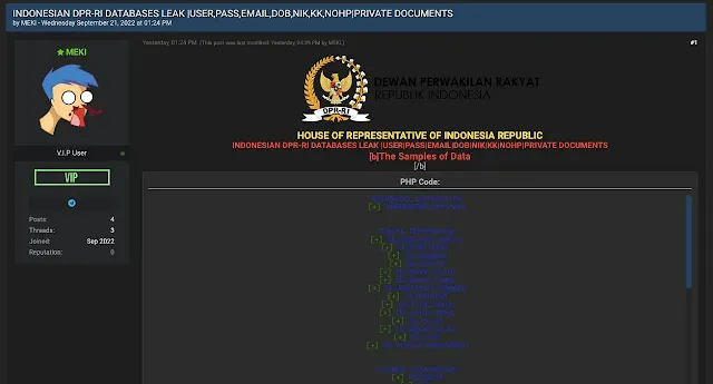 Bocor Lagi! Kali Ini Data Anggota DPR RI Diduga Dibocorkan di Breached Forum