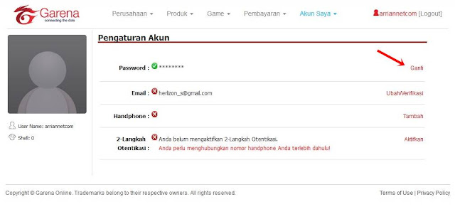 Cara Terbaru Ganti Password Akun PB Garena Tanpa Verifkasi