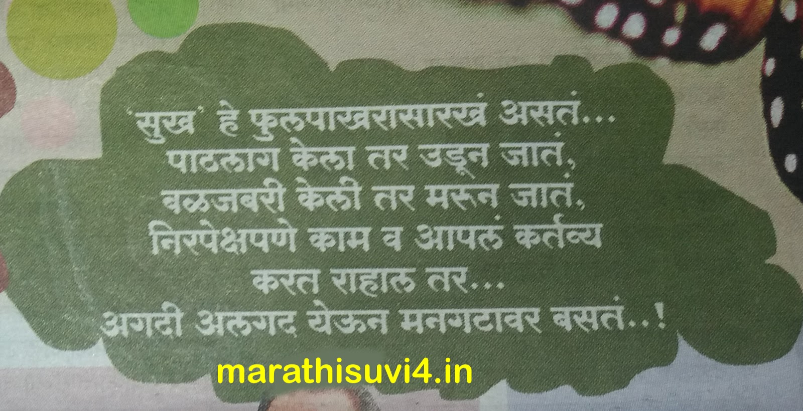 A beautiful truth pleasure quote in marathi