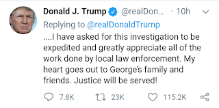 President Trump tweets on the death of George Floyd 