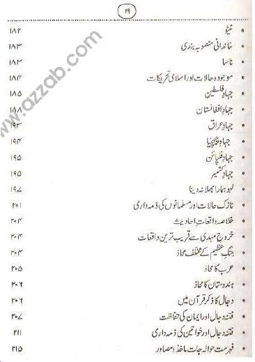 Index page 6 of Teesri Jange Azeem aur Dajjal