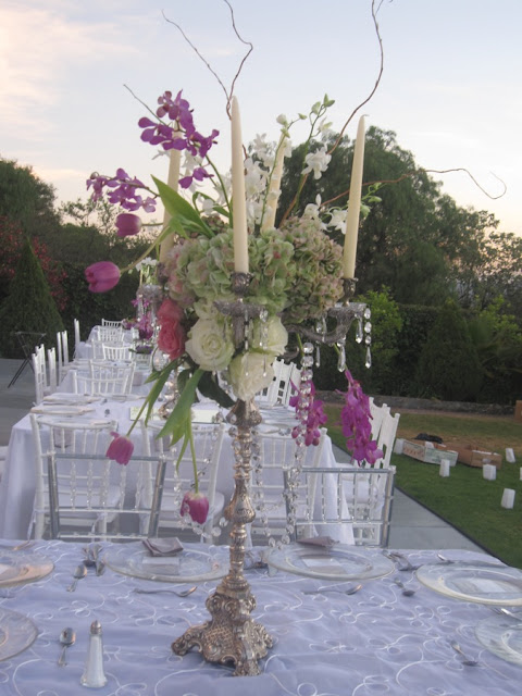 CENTROS DE MESA ALTOS PARA BODA MATRIMONIO