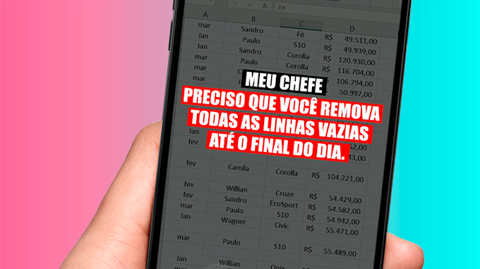 como remover linhas em branco no excel