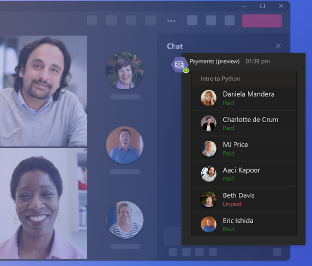 New payments app in Microsoft Teams Only in US and Canada