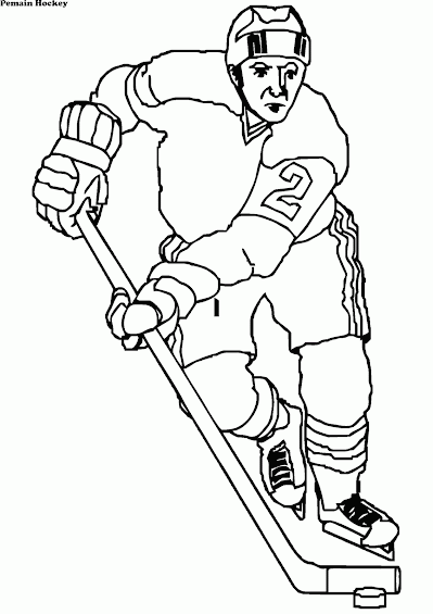 Mewarnai Gambar  Olahraga  Pemain Hoki Es Ice Hockey 