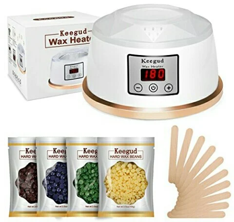 Keegud Wax Hair Removal Machine: Electric Warmer and Heater Pot with Waxing Kit - Suitable for Easy Removing of Body Hair
