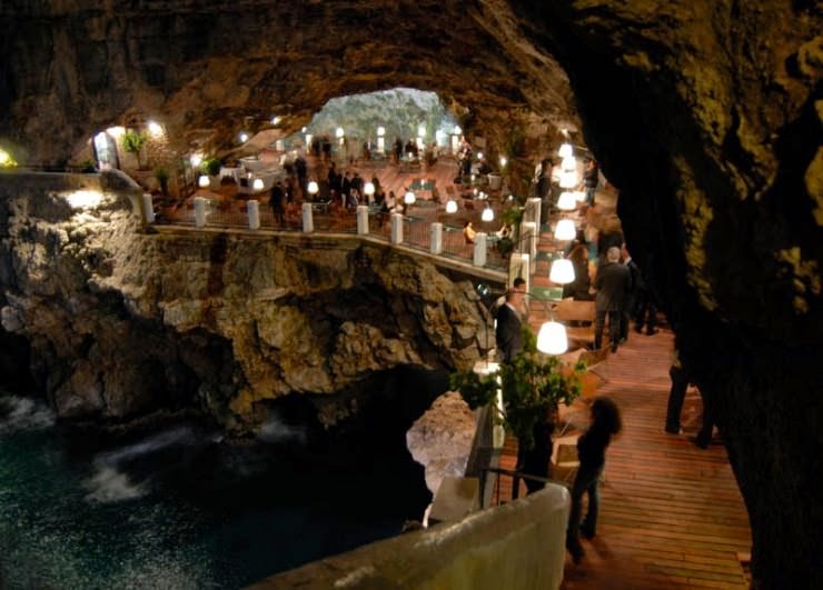 The Seaside Restaurant Inside a Cave in Italy