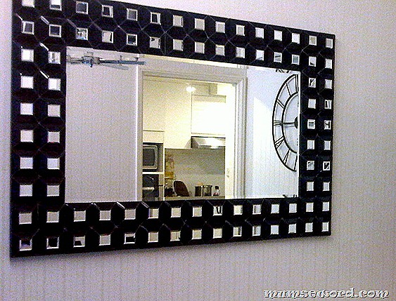 black white disco mirror