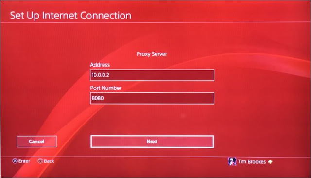 قم بإعداد PS4 للاستخدام مع Proxy Server