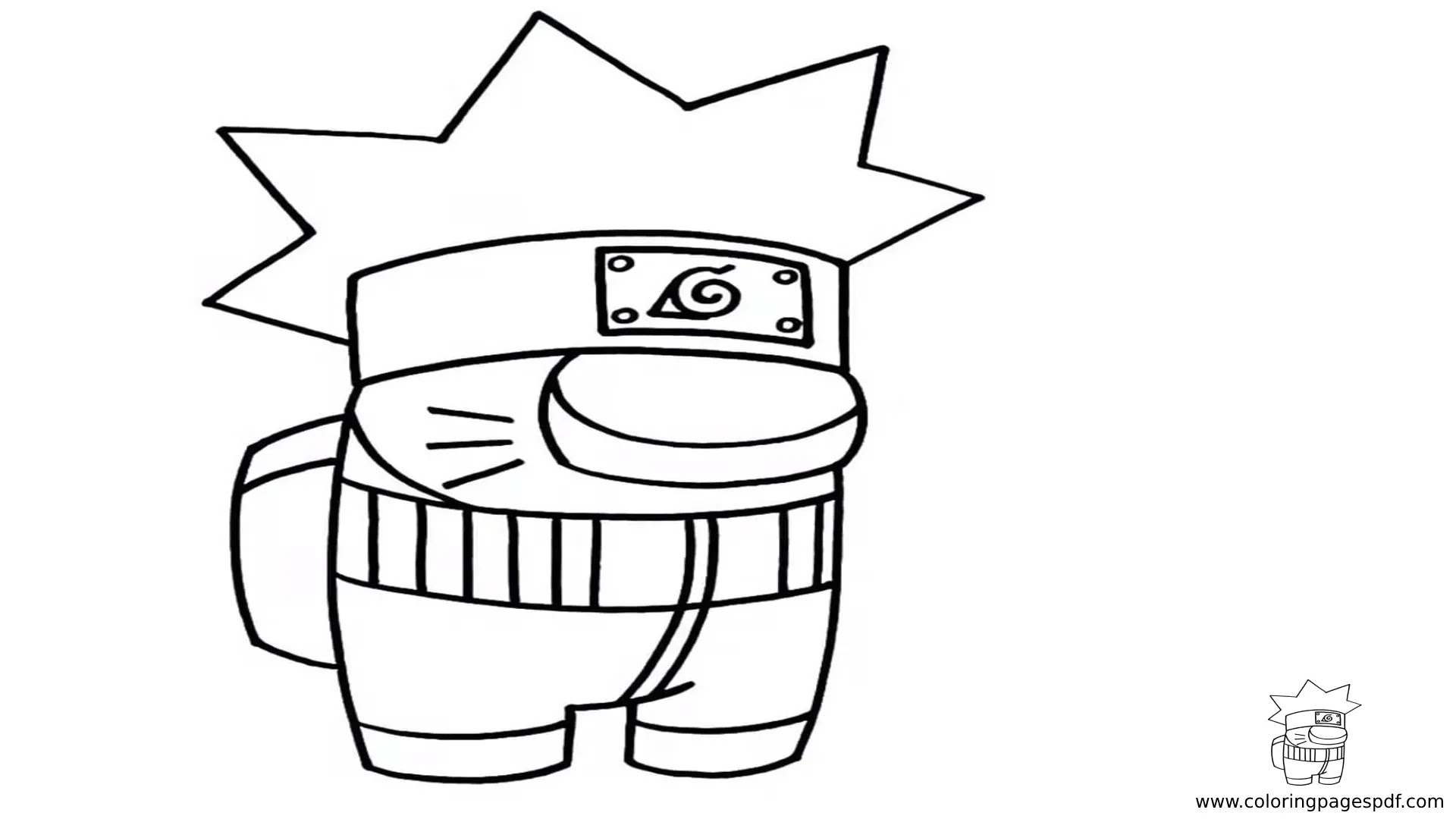 Coloring Page Of Among Us Naruto Design