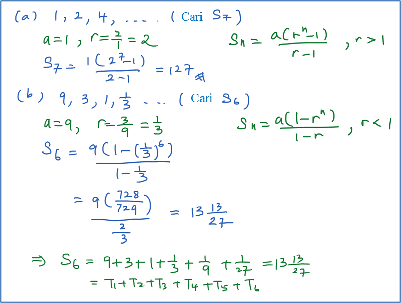 1.2.3 Hasil Tambah Suatu Janjang Geometri - Matematik 