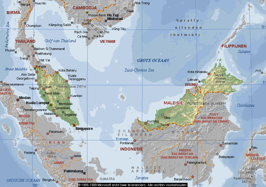  Malaysia  Bergen Karte 