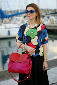 Blackfive floral print cropped blouse, Marc by Marc Jacobs bob's trip to Memphis bag, Fashion and Cookies, fashion blogger