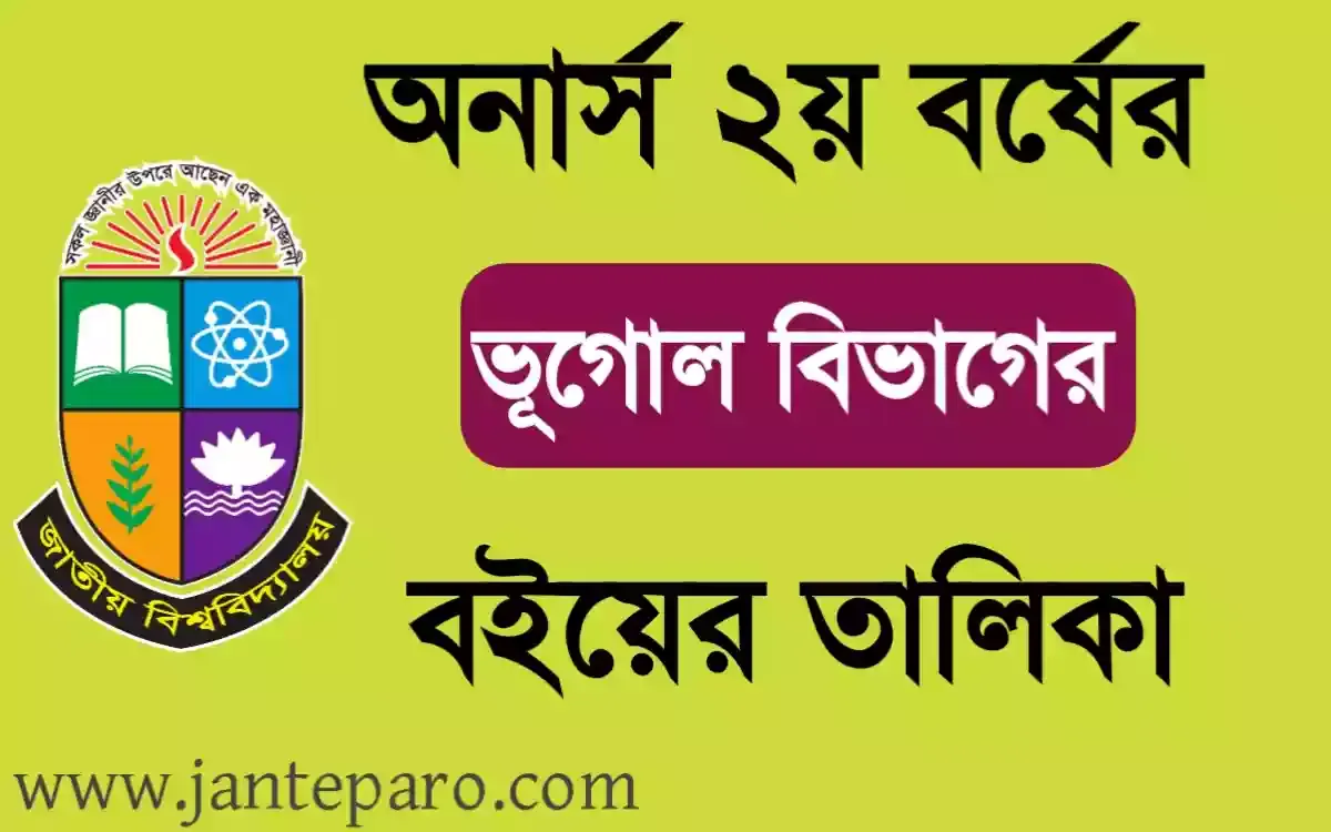 অনার্স ২য় বর্ষের ভূগােল বিভাগের বইয়ের তালিকা