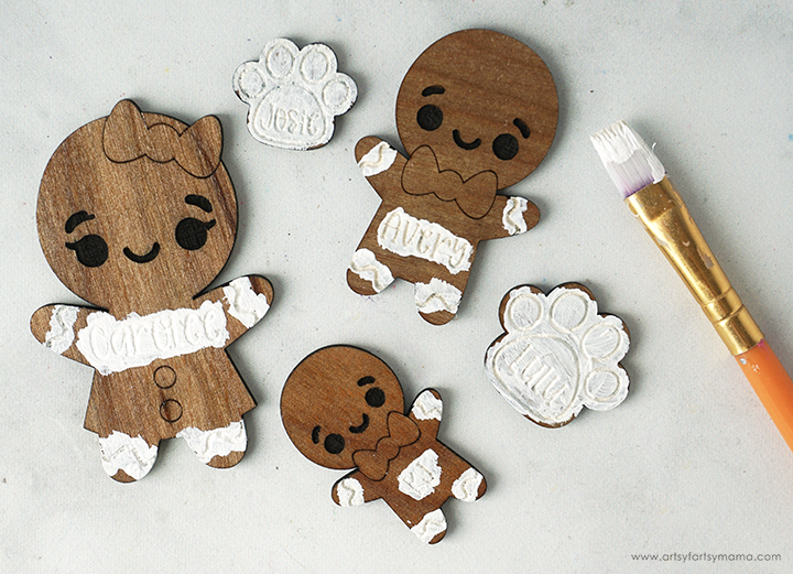 Gingerbread Cookie Sheet Family Ornaments