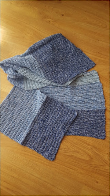 Crochet kitchen towels - the blue set