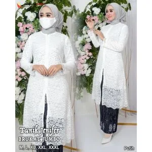 SETELAN KEBAYA TUNIK BRUKAT JUMBO-SETELAN KEBAYA BRUKAT JENIFER