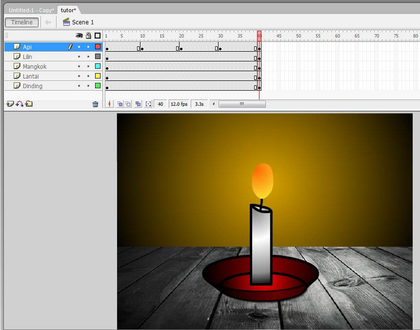 Tutorial Cara  Membuat  Animasi  Api Lilin Sederhana dengan  