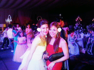 Roxanne with Gretchen Fullido at the wedding reception