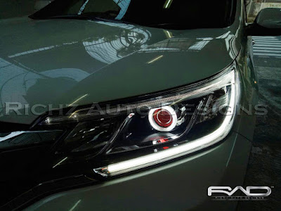 custom angel eyes + devil eyes + drl lexus style , honda crv 2016