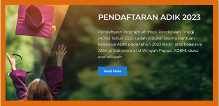 Pendaftaran Beasiswa ADiK 2023