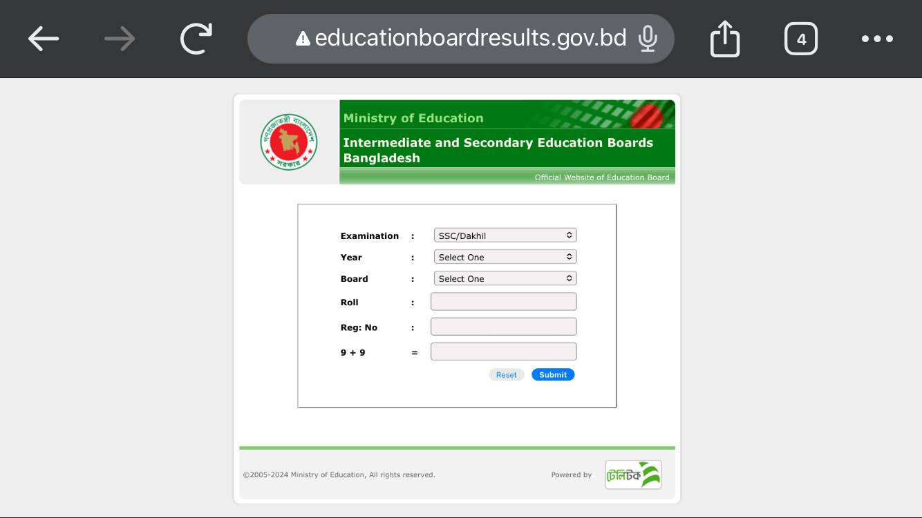 Education Board Results Website