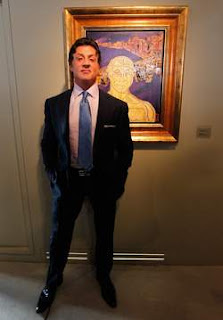 Sylvester Stallone em Exposição de suas Pinturas na Suiça
