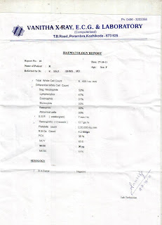 lab report, after treatment