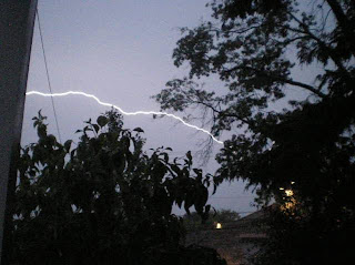 Anatomy of a lightning strike frame 14: Another flash as the bottom lightening bolt increases in intensity...