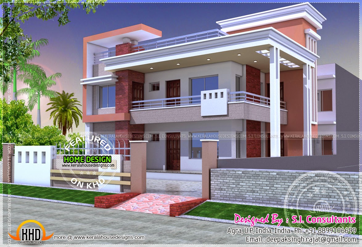 Modern duplex  home  Kerala home  design  and floor plans 