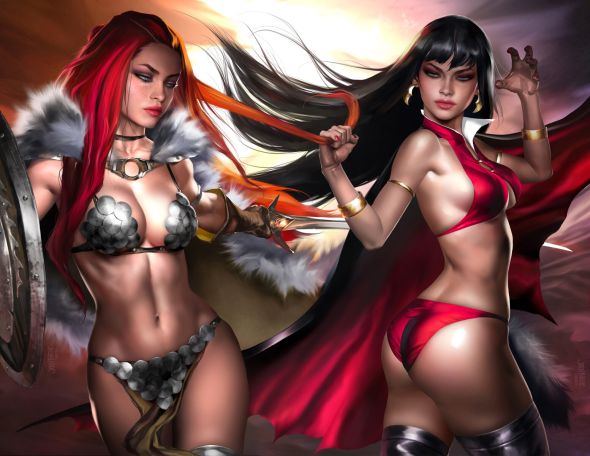 Josh Burns artstation arte ilustrações capas quadrinhos mulheres fantasia ficção sensual