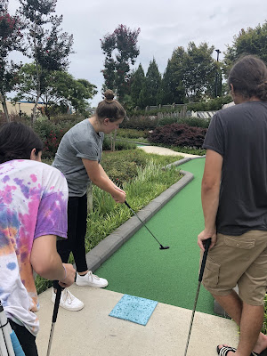 Margie taking her first turn on a new hole.