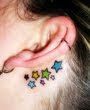 cute small star tattoos for girls on behind ear