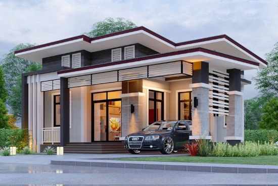 Lingkar Warna 7 Desain Rumah Dengan Garasi Mobil Di Samping Rumah