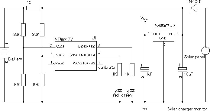 Battery Charger Solar Panel Atmel ATtiny13V