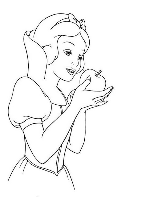 Snow white poison apple coloring page 3