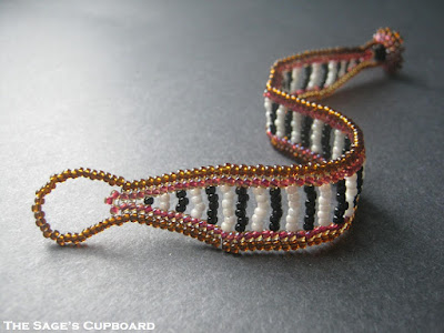 Chocolate Cherry Striped Bracelet