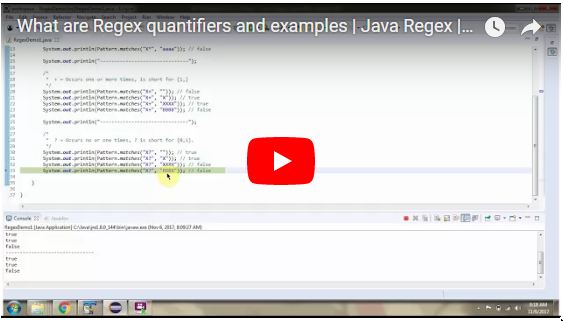 JAVA EE: What are Regex quantifiers and examples | Java Regex | Java ...