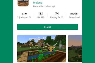 Minecraft gratis ambil permainan video ini di playstore dan versi afternatifnya