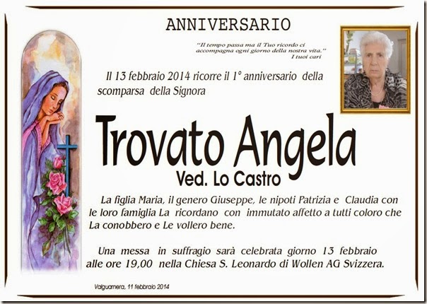 Trovato Angela Anniversario 2014