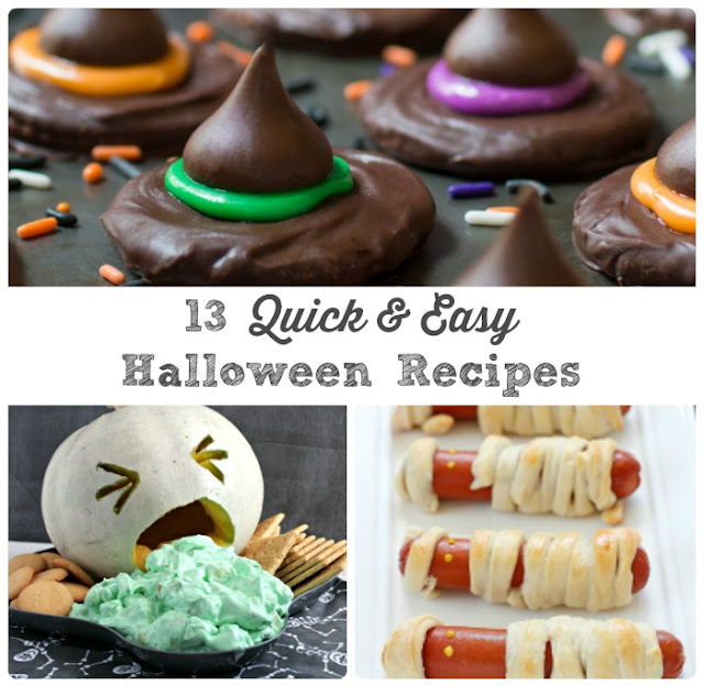 These 13 Quick & Easy Halloween Recipes can be ready to serve in 30 minutes or less making them the perfect last minute treats for that Halloween party or get-together.