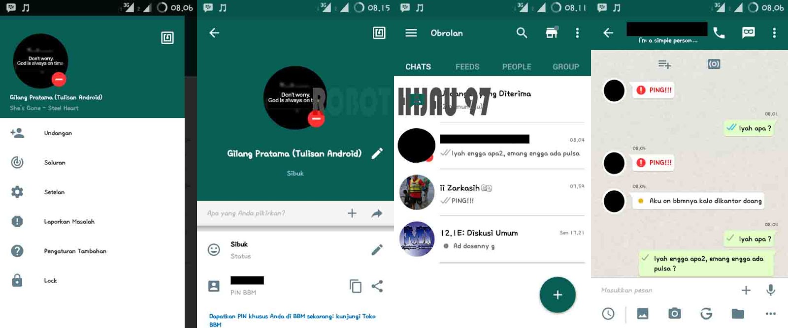 BBM Mod WhatsApp Versi 211016 Robot Hijau 97