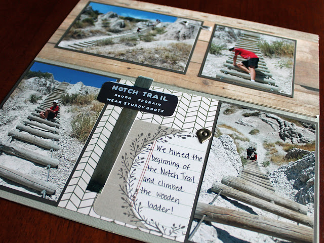 Badlands National Park scrapbook page layout hiking