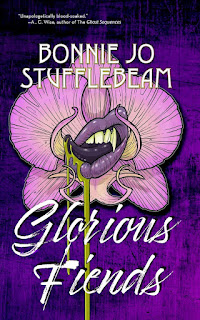 A macabre cartoon flower with purple lips, sharp teeth, and a massive tongue licking the lips suggestively