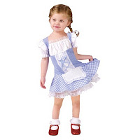 little girl in very short corset Dorothy dress