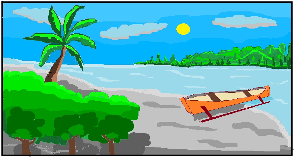 Cara Menggambar  Pemandangan  Pantai  animegue com
