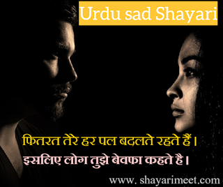 Urdu sad love two liner shayari in hindi image