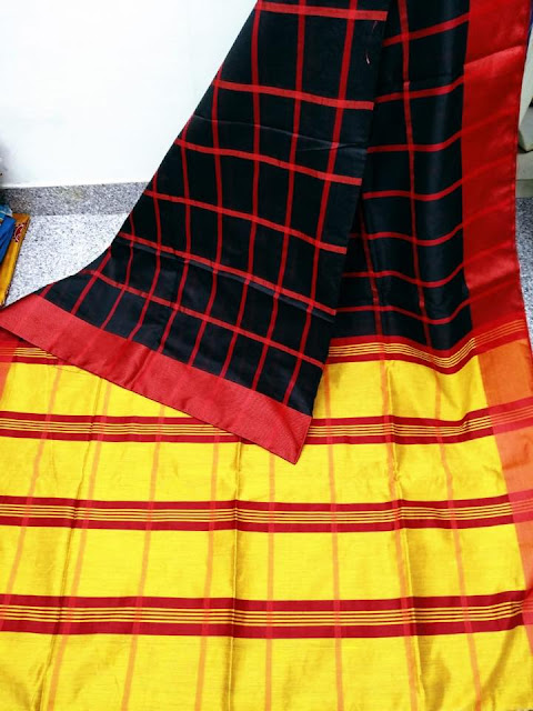 Cotton Silk Check Saree 