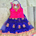 Flower Motifs Blue Net Lehenga