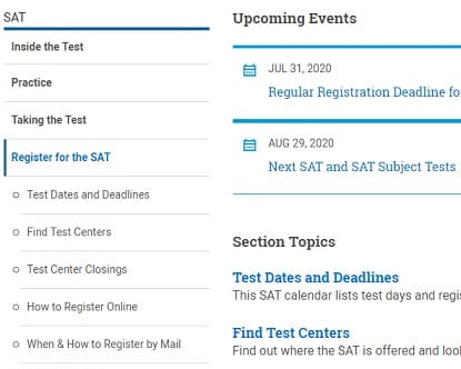 SAT Test schedule and procedure 2020 last date